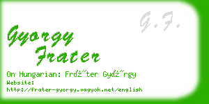 gyorgy frater business card